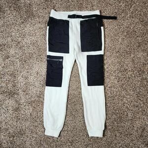 Pacsun Sweatpants Men's Large Cotton Sweat Cuffed Jogger Cargo Belted Joggers